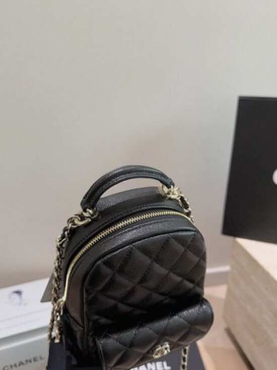 Chanel 24C Classic Mini Backpack Black Caviar with Gold Hardware Crossbody - Picture 8 of 9